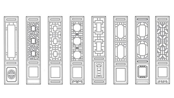阜城喜迎门中式花格CAD设计图样式大全